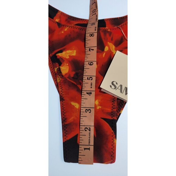 SAME Los Angeles Swim Bikini Set 2Pc Triangke Top High Weist Bottom Floral L - Picture 4 of 5